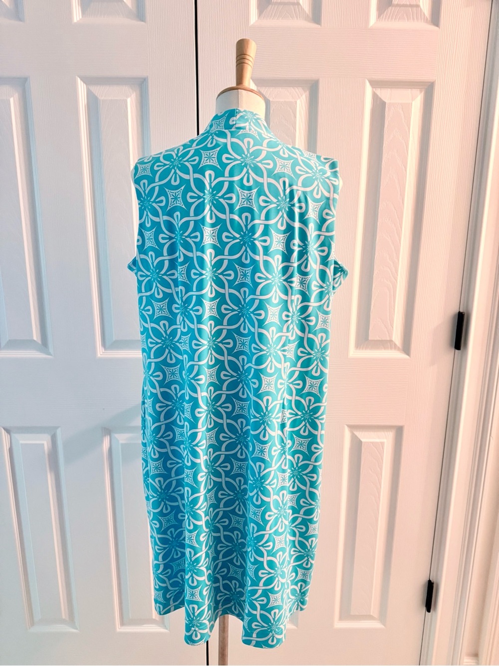 Lulu-B Turquoise & White Floral Print Dress - Picture 4 of 6